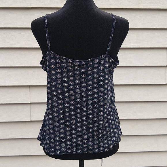 LOFT Navy Blue and Cream tank top Size LP - Picture 3 of 11